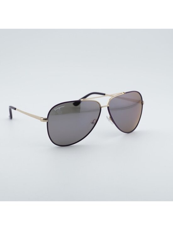 Salvatore Ferragamo SF131S 736 Sunglasses Gold / Black Aviator Frame main image 6